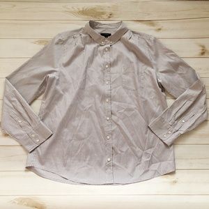 J. Crew Silk Button Down Striped Shirt